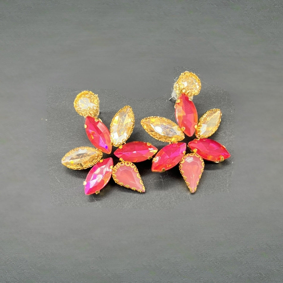 Pack mariage couronne dorée pierres rouge rosé
