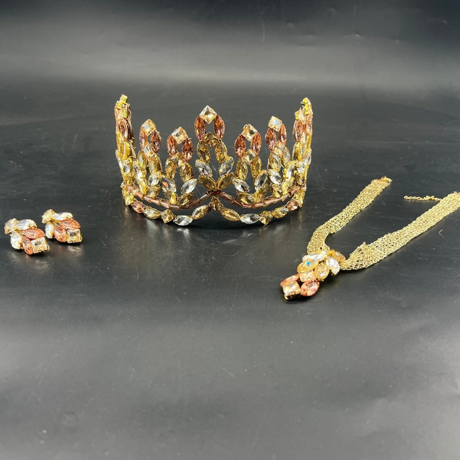 Pack mariage doré et cristaux champagne élégant