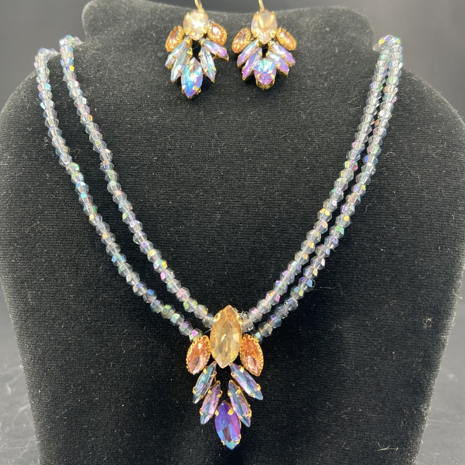 Pack mariage couronne cristaux irisés multicolores