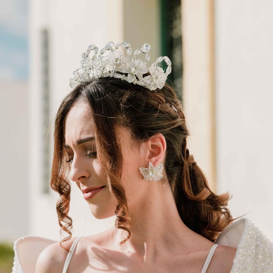Couronne Florale Blanche de mariage