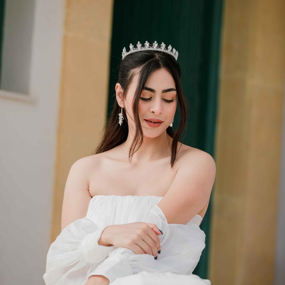 Couronne modelé petit de mariage couleur blanc