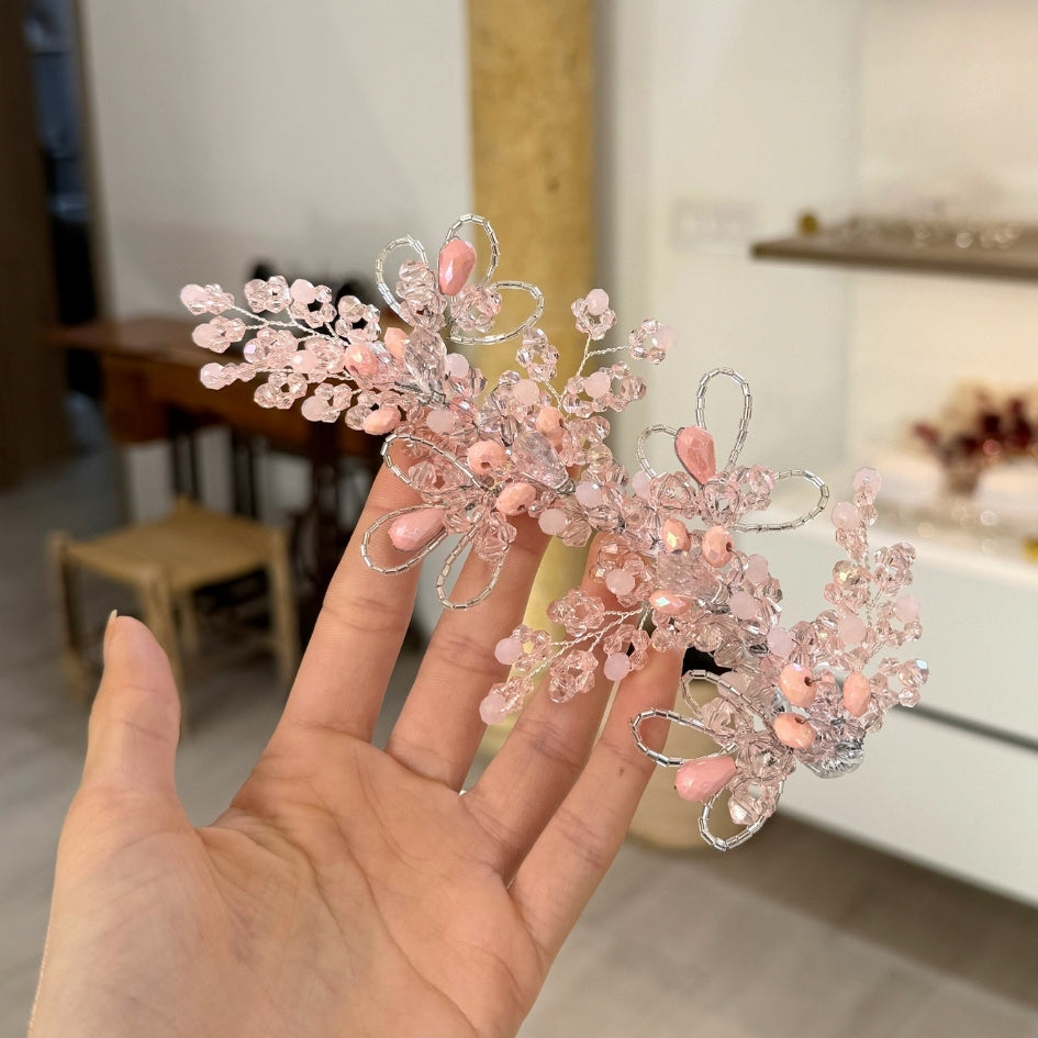 Accessoire cheveux mariage rose clair – Style romantique et élégant