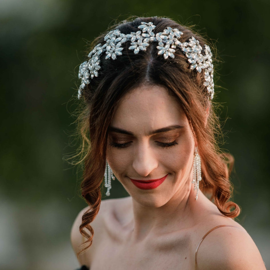 Accessoire de coiffure floral en strass
