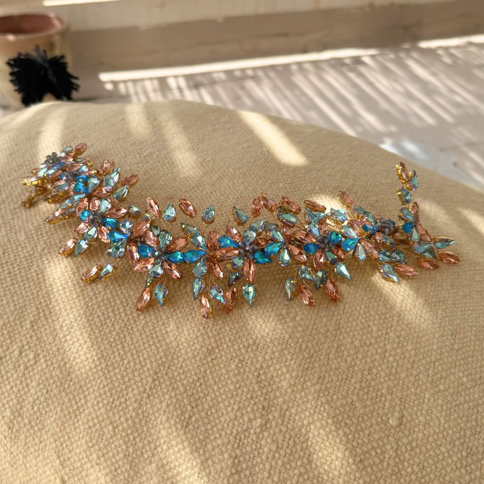 Serre-tête bijou floral multicolore élégant