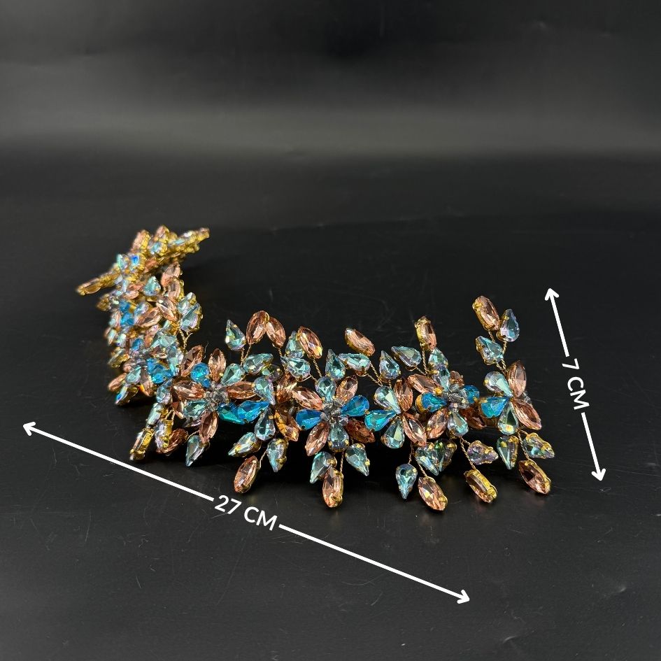 Serre-tête bijou floral multicolore élégant