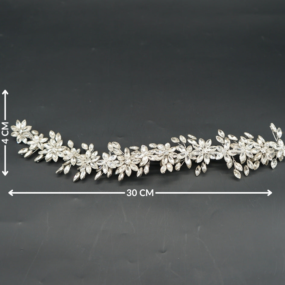 Broche florale argentée mariage élégante