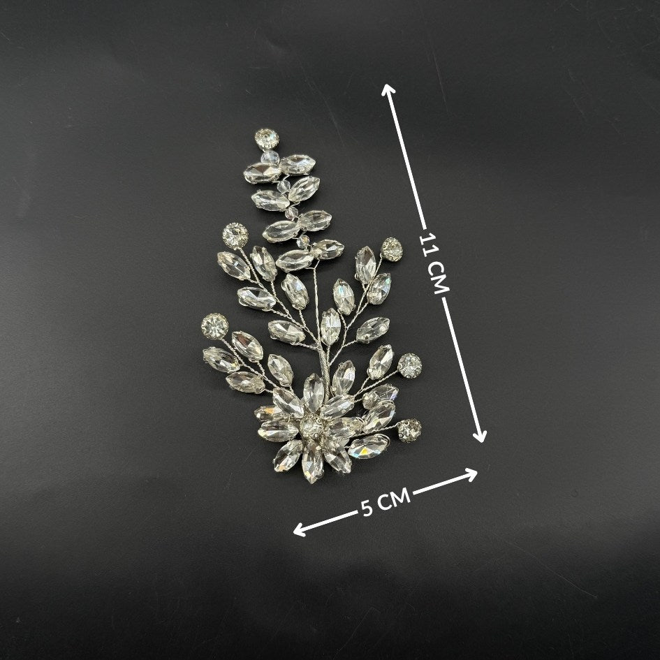 Lot de 2 accessoires de cheveux mariage argentés avec cristaux scintillants