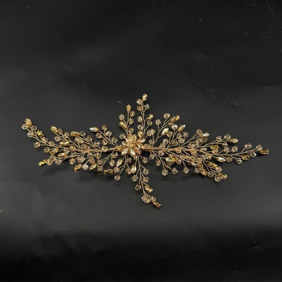 Accessoire cheveux doré perles cristal mariage