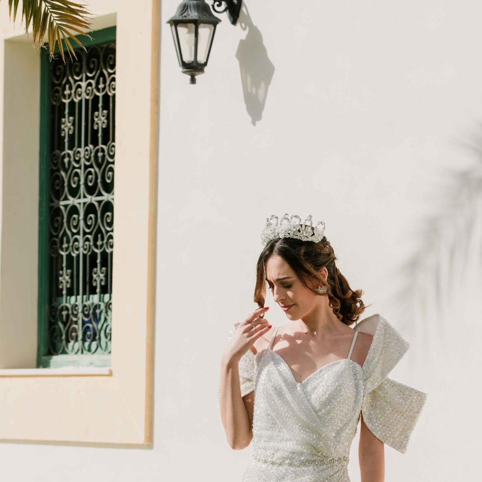 Couronne Florale Blanche de mariage