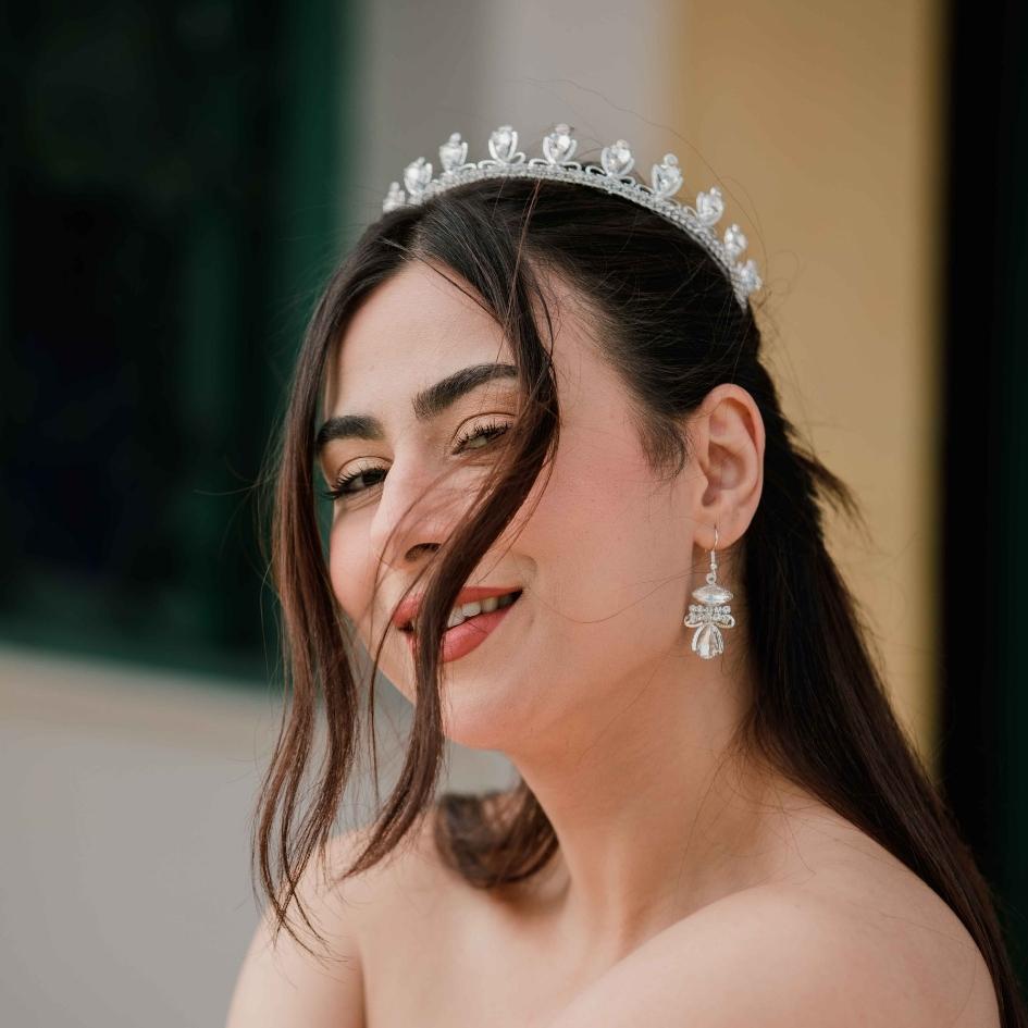 Couronne modelé petit de mariage couleur blanc
