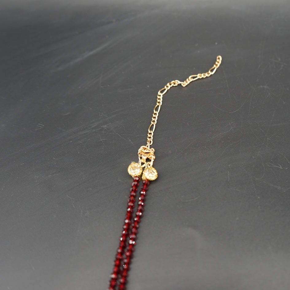 Bijou de cérémonie fait main collier et boucles rouges et dorées
