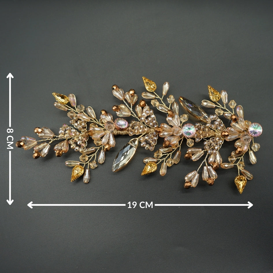 Bijou de tête mariage bohème en cristaux – Accessoire de coiffure chic