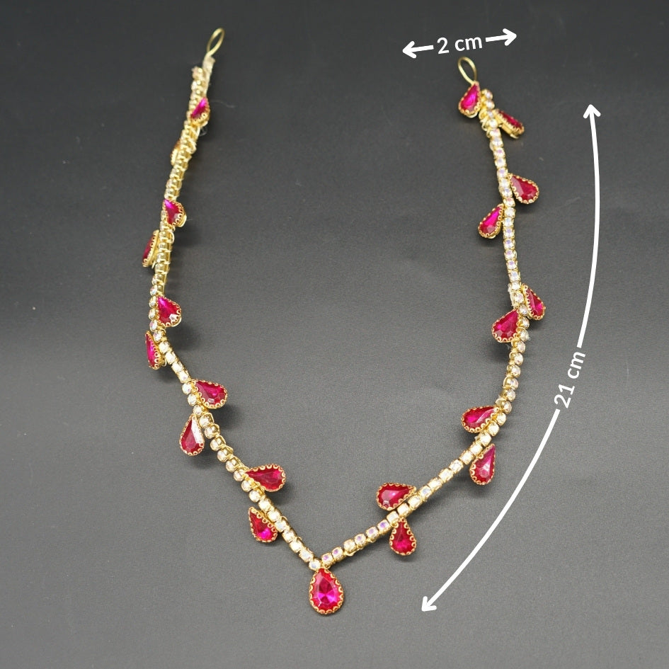 Bijou de tête rose fuchsia pour mariée élégante style royal