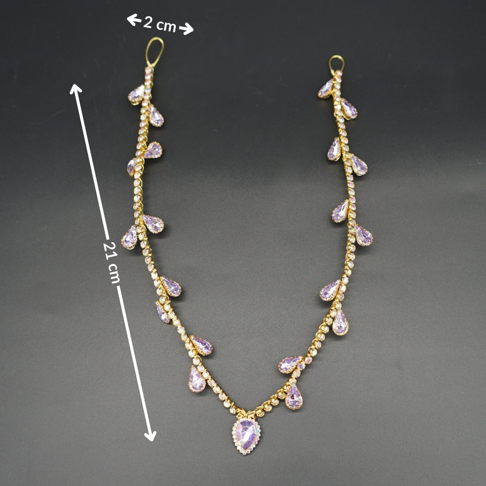 Bijou de tête violet pour mariée élégante style royal