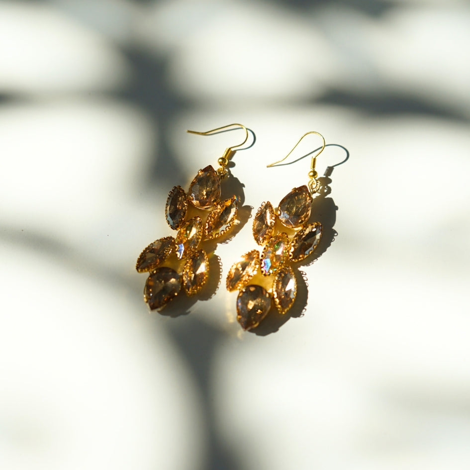 Boucle d'oreille couleur dorée pour mariage