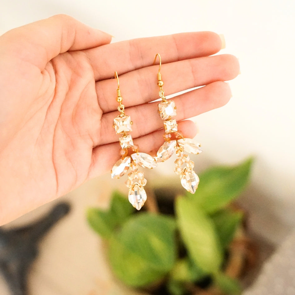 Boucle d'oreille d'orée de mariage modèle longue