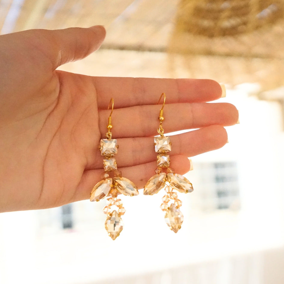 Boucle d'oreille d'orée de mariage modèle longue