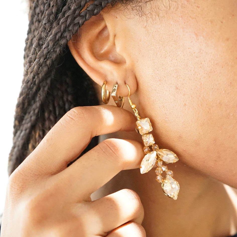 Boucle d'oreille d'orée de mariage modèle longue