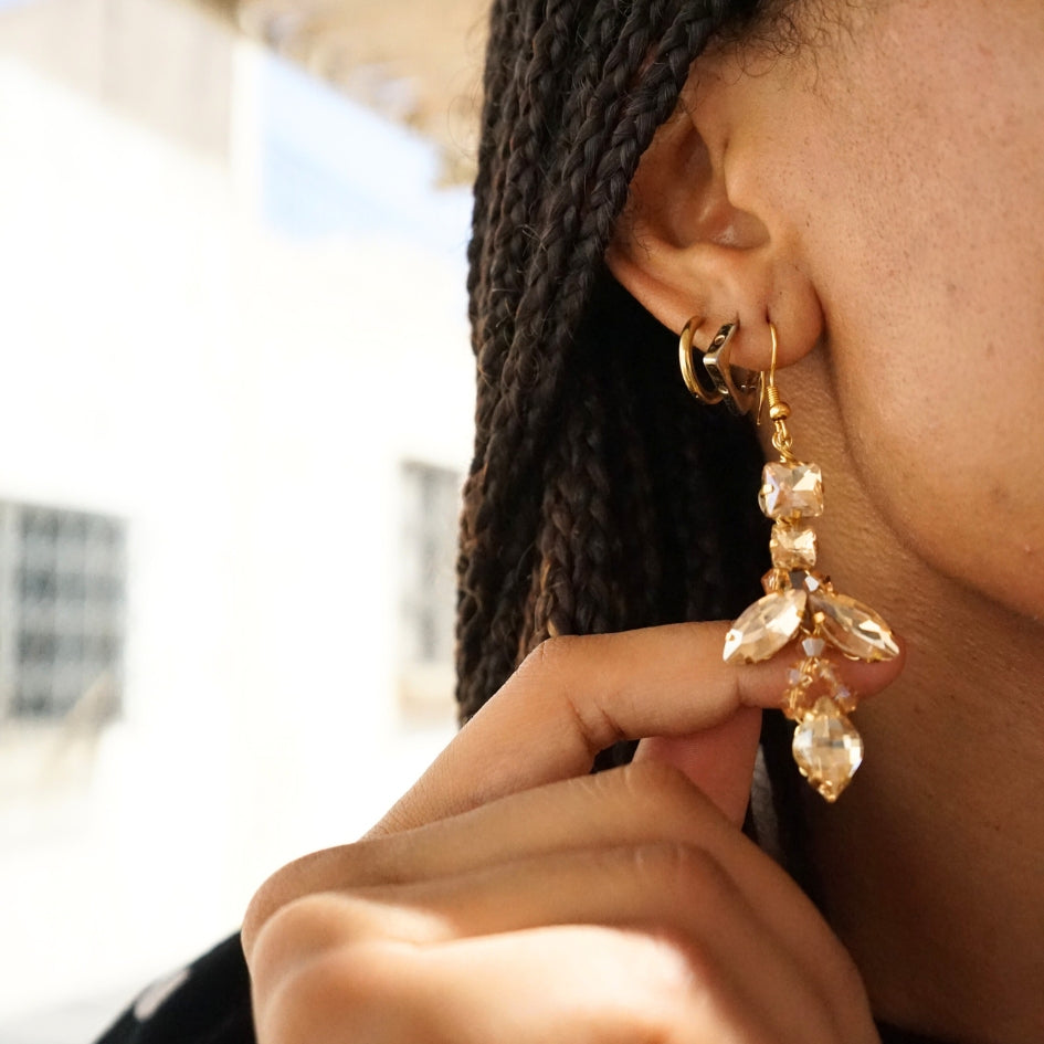 Boucle d'oreille d'orée de mariage modèle longue