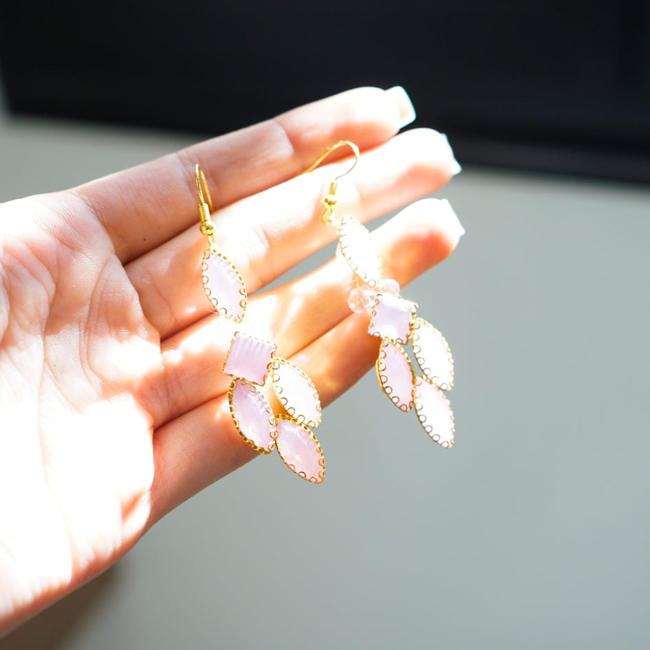 Boucle d'oreille rose pour mariage