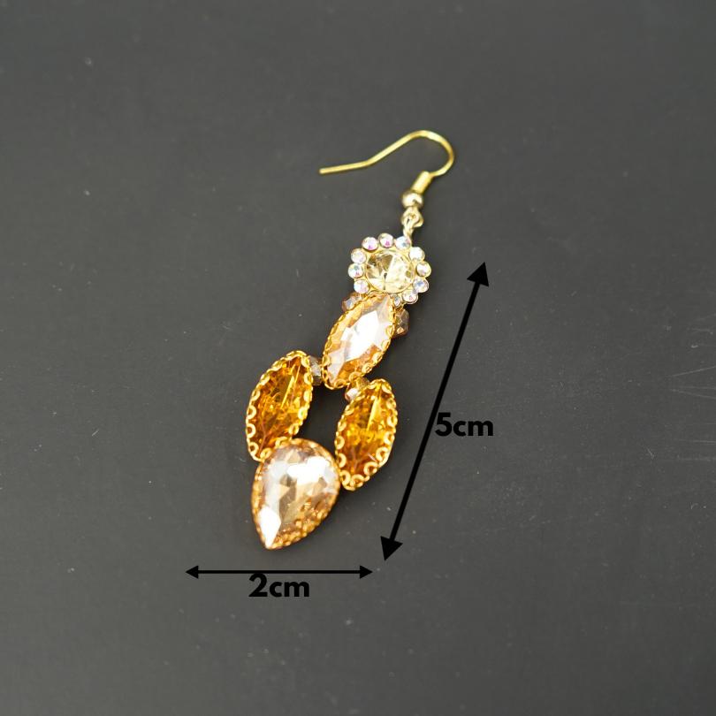 Boucles d'oreilles mariée dorée, boucles d'oreilles Noël, bijoux d'oreilles cristal, boucles d'oreilles de mariée, boucles d'oreilles de mariage