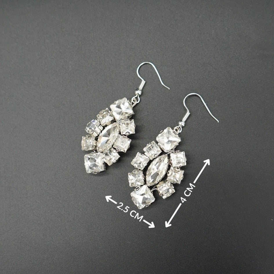 Boucles d'oreilles en cristal scintillant, style élégant et chic