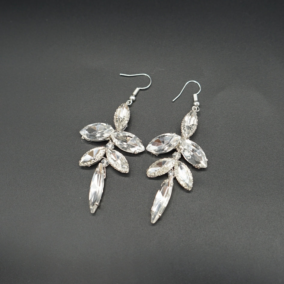 Boucles d'oreilles en strass brillant pour mariage - Bijoux intemporels