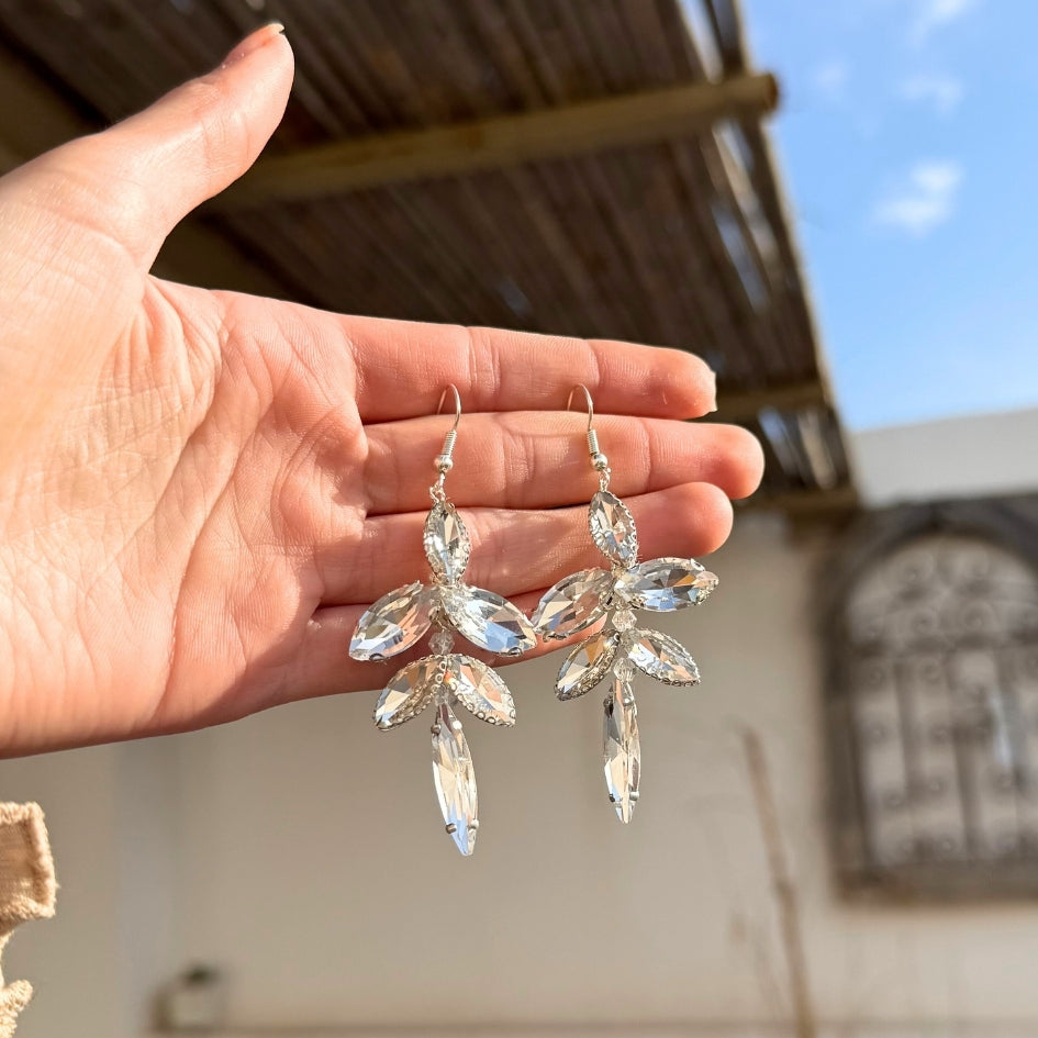 Boucles d'oreilles en strass brillant pour mariage - Bijoux intemporels