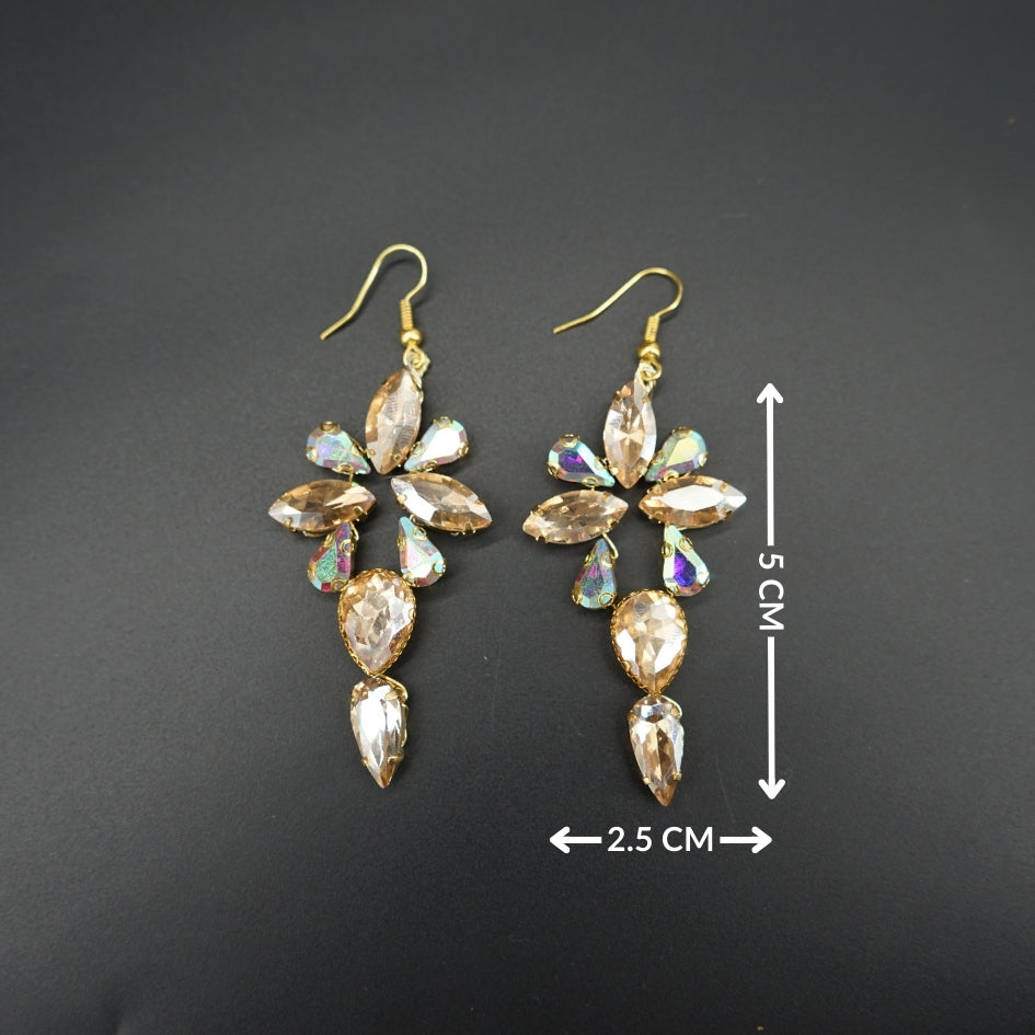 Boucles d'oreilles en strass doré pour mariage - Bijoux intemporels