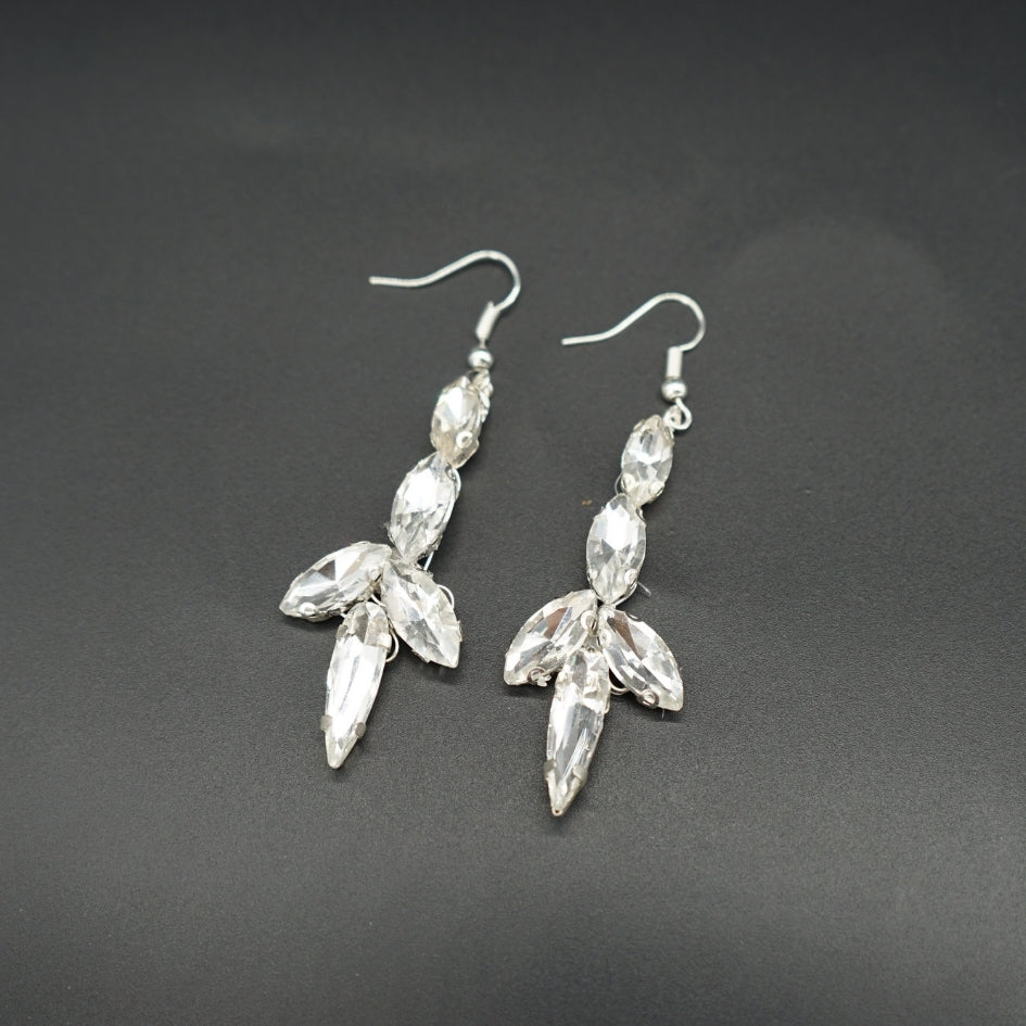Boucles d'oreilles longues en cristal