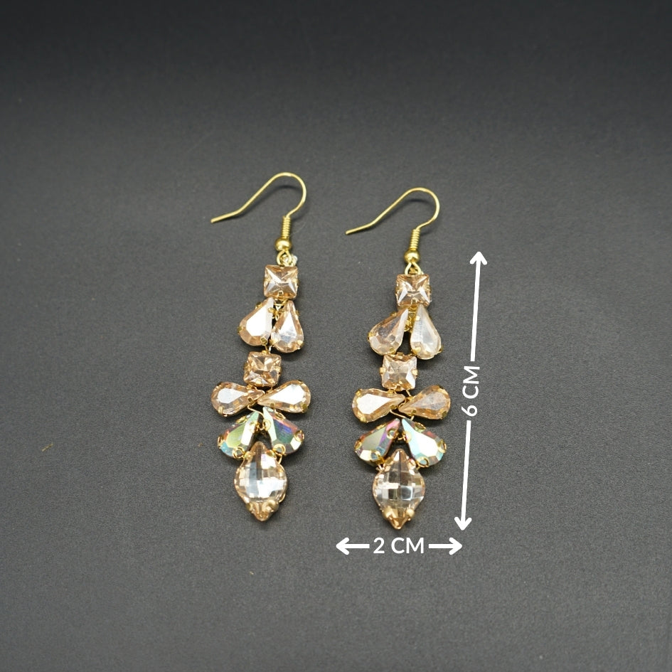Boucles d'oreilles longues en cristal brillant – Accessoire chic et glamour