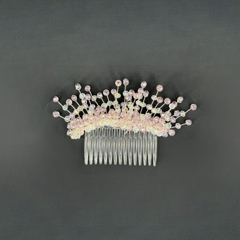 Broche mauve modèle Peigne en cristal