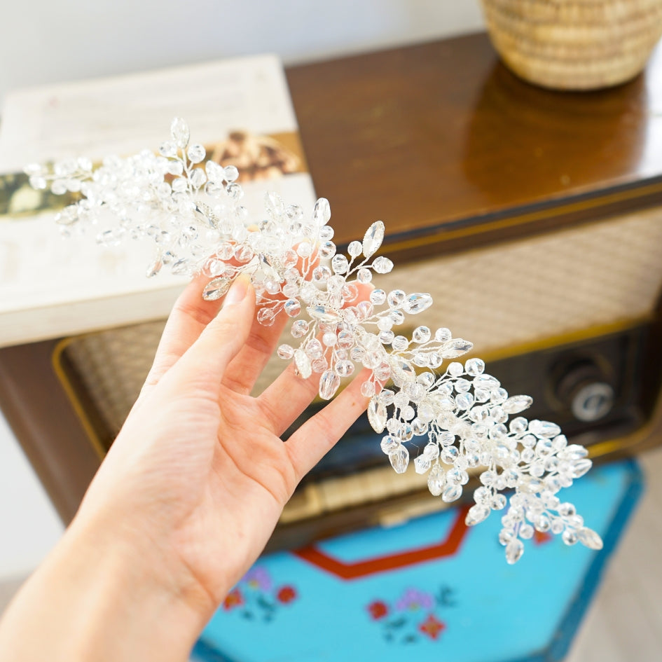 Broche blanc de cheveux pour mariage