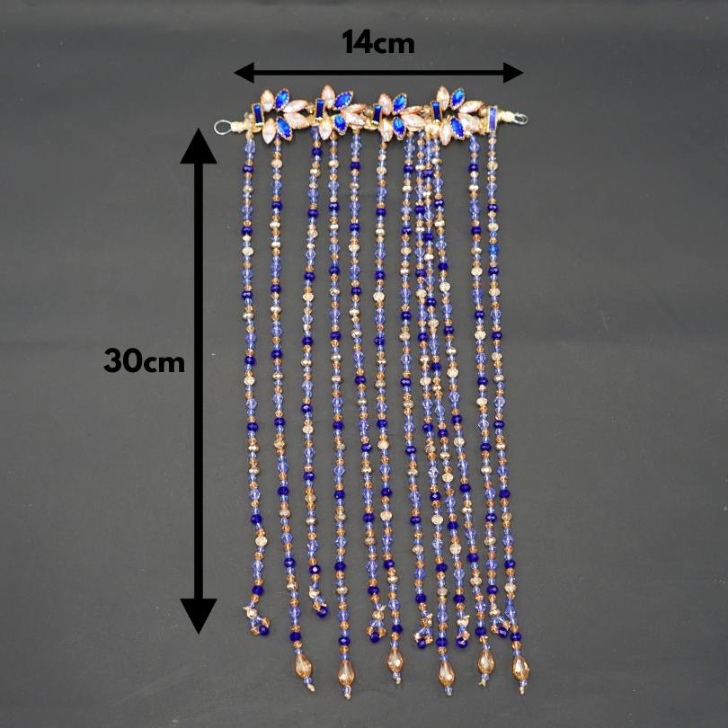 Peigne en perles bleu et dorée de cheveux mariée, Peigne de mariage, Peigne à cheveux perle Morceau de cheveux de mariage, Coiffe de mariée, Accessoires de cheveux de mariée, Bijoux de cheveux de mariage