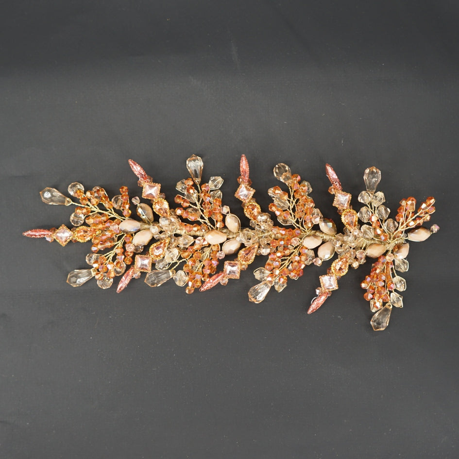 Broche de cheveux beige et rose