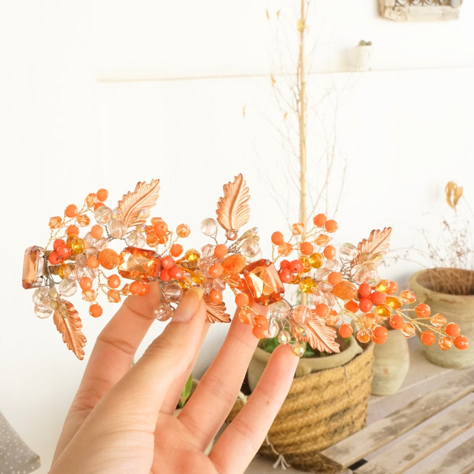 Broche de cheveux couleur orange