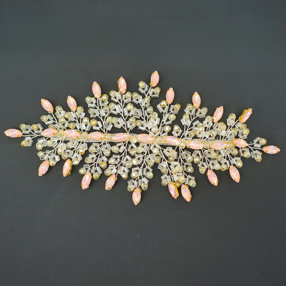 Lot De 3 Broches Fleur Cheveux Rose - Pince à Cheveux Mariage Blanc/Doré/Noir, Accessoire Élégant Pour Femme