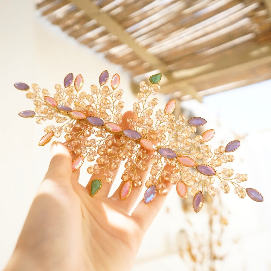 Broche de cheveux couleur rose mauve