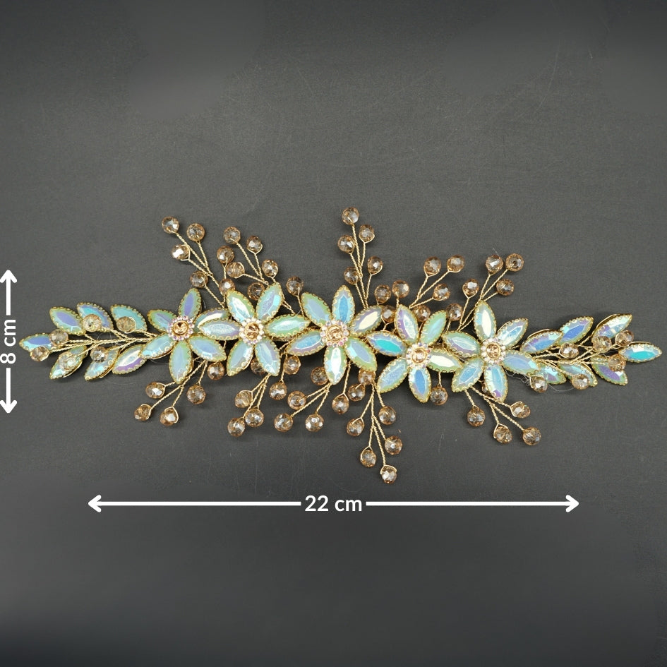 Broche de cheveux pour mariage cristal bleu