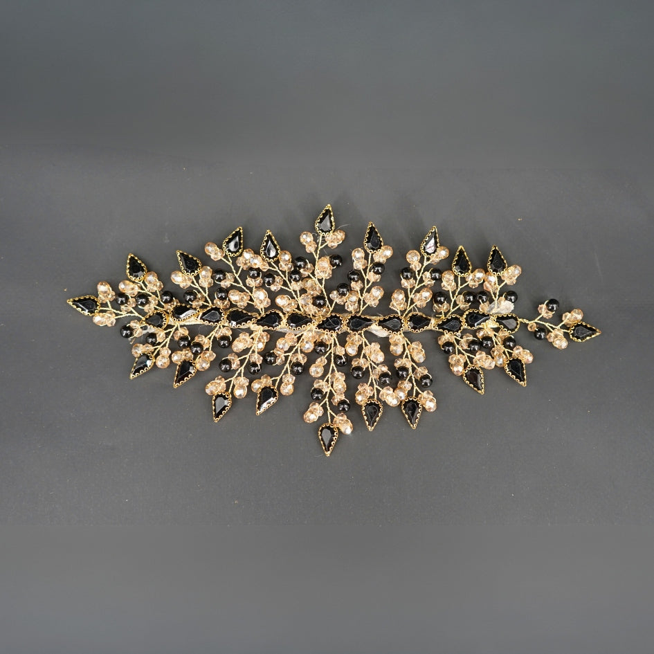 Broche noir de cheveux pour mariage