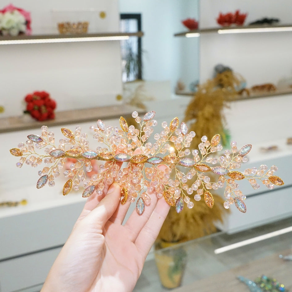 Broche rose de cheveux pour mariage
