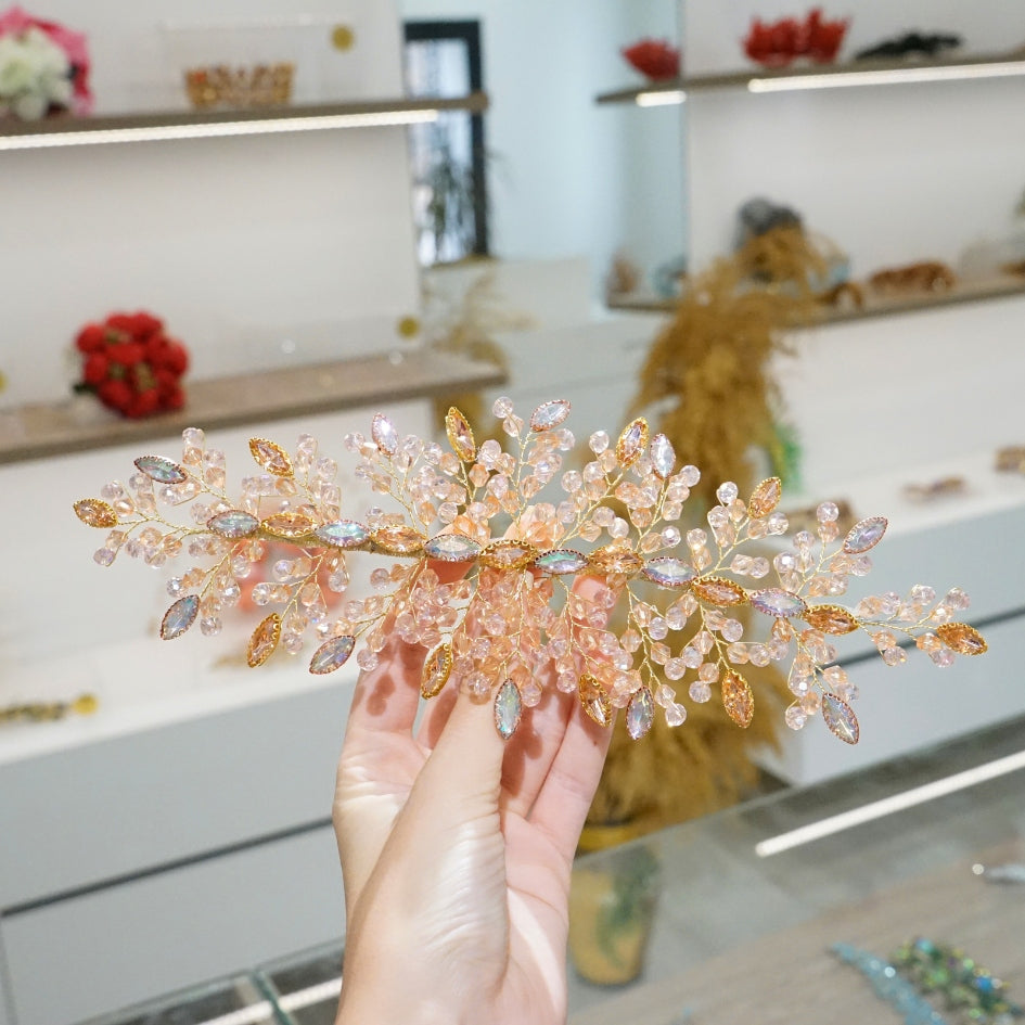 Broche rose de cheveux pour mariage