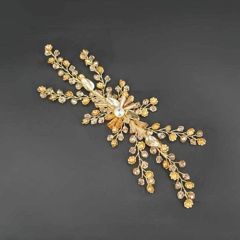 Broche couleur dorée, Accessoires pour cheveux de vigne de haute qualité, casque de mariée pour votre mariage, accessoires de cheveux de vigne pour mariée, bandeau cristal, strass