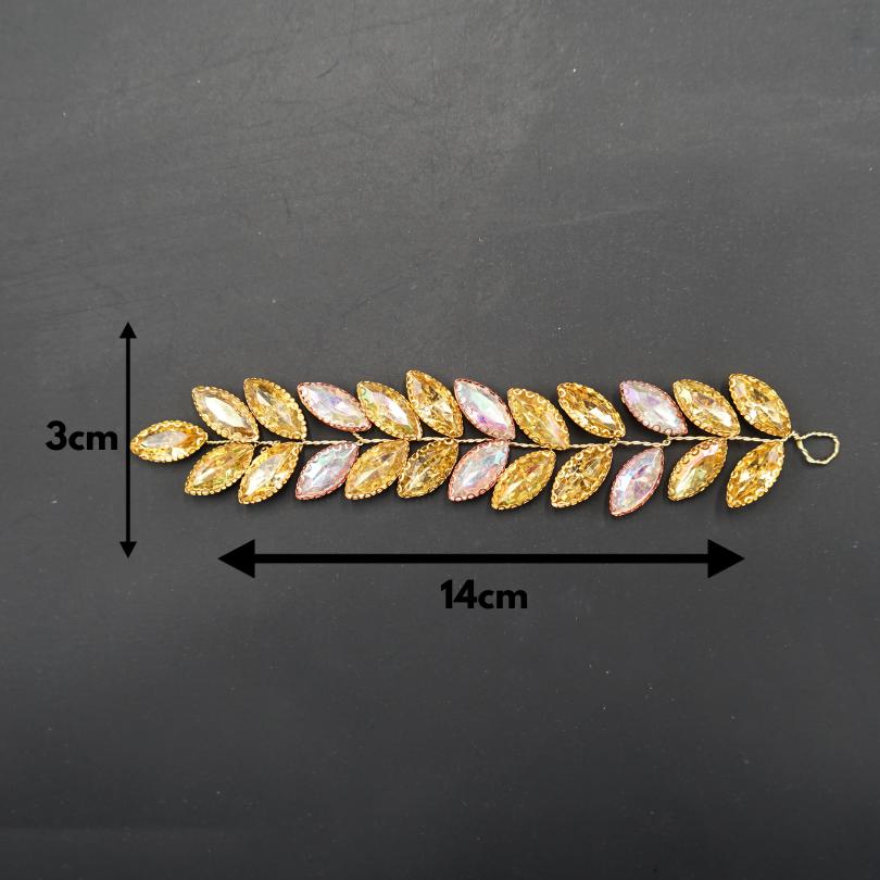 Broche de cheveux modelé feuilles dorée, accessoires de cheveux de mariage