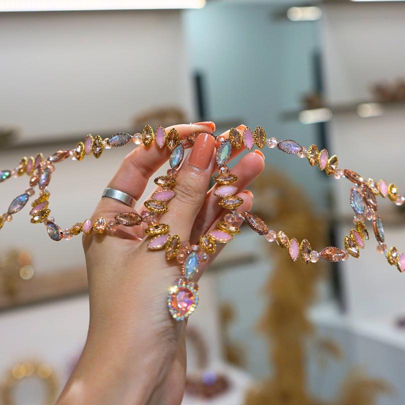 Broche de cheveux de mariage , Pièce en perles rose de cheveux de mariage pour la mariée, Peigne de mariée en perles, accessoires de mariage, Bijoux pour la mariée