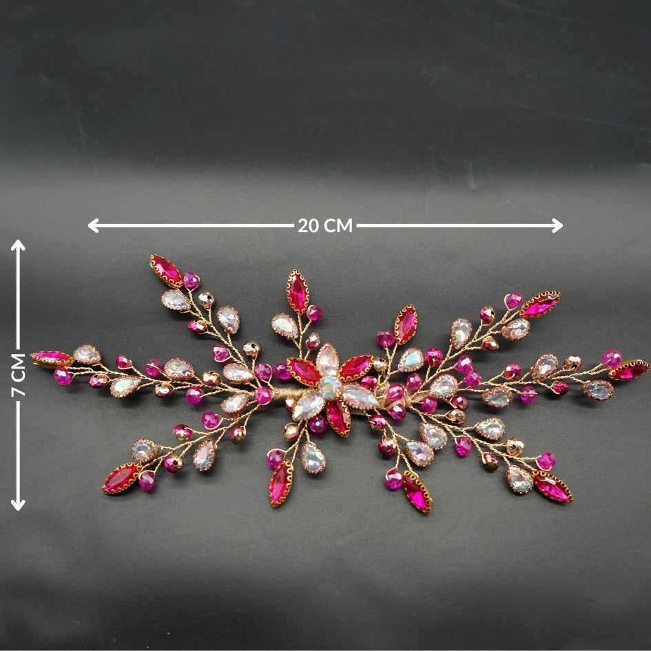 Broche rose fuchsia style fleur