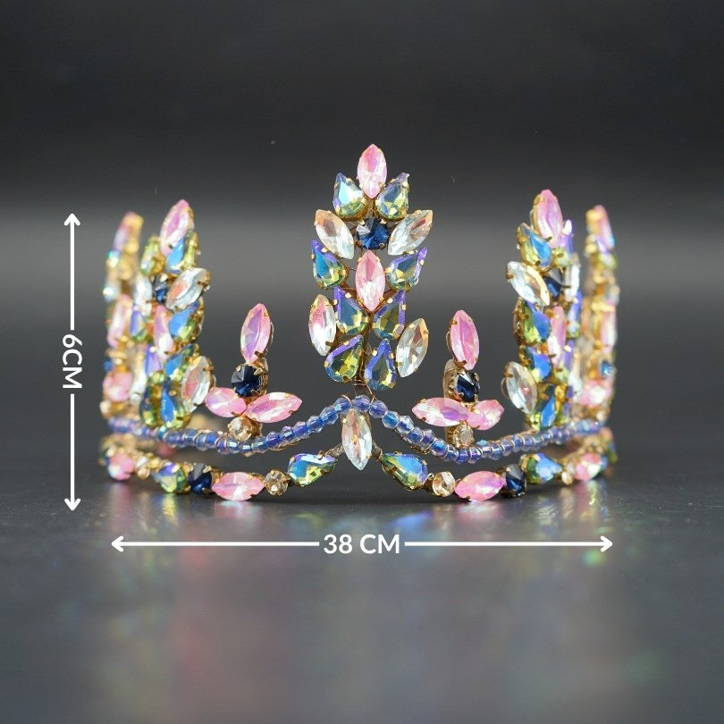 Couronne multicolore cristaux luxe mariée