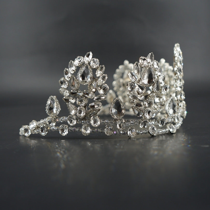 Couronne argentée cristaux luxe mariée