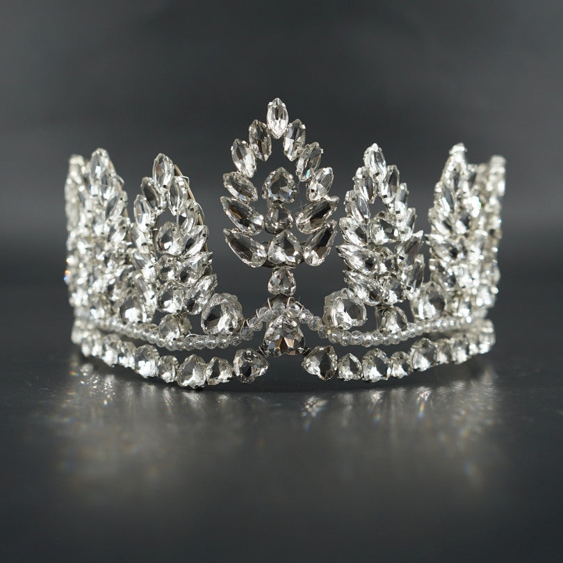 Couronne argentée cristaux luxe princesse