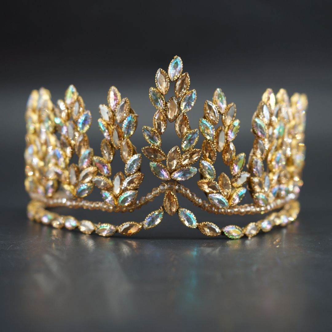 Couronne dorée luxe cristaux mariage